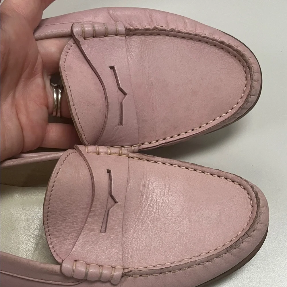 Lottusse Men’s size 7 Pink Leather Penny Loafers / preowned